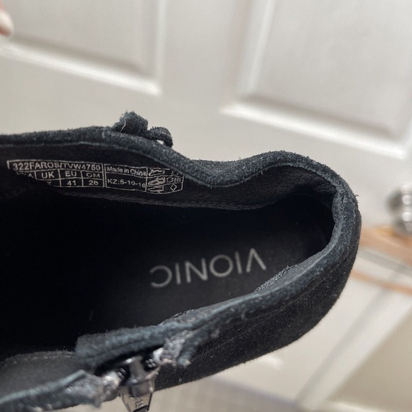 Vionic Womens Upright‎ Faros Fringe Studded Leather Boots BLACK Size 9 - Picture 4 of 5